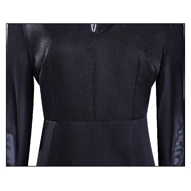 Wednesday Addams Halloween Stand Collar Long Dress Cosplay Costume for Anime Show