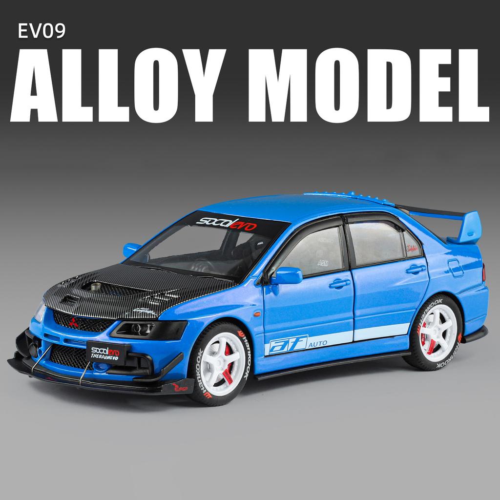 1/24 Mitsubishi Lancer Evolution IX EVO Modified Car Alloy Car Model Sound and Light Children's Toy Collectibles Birthday Gift