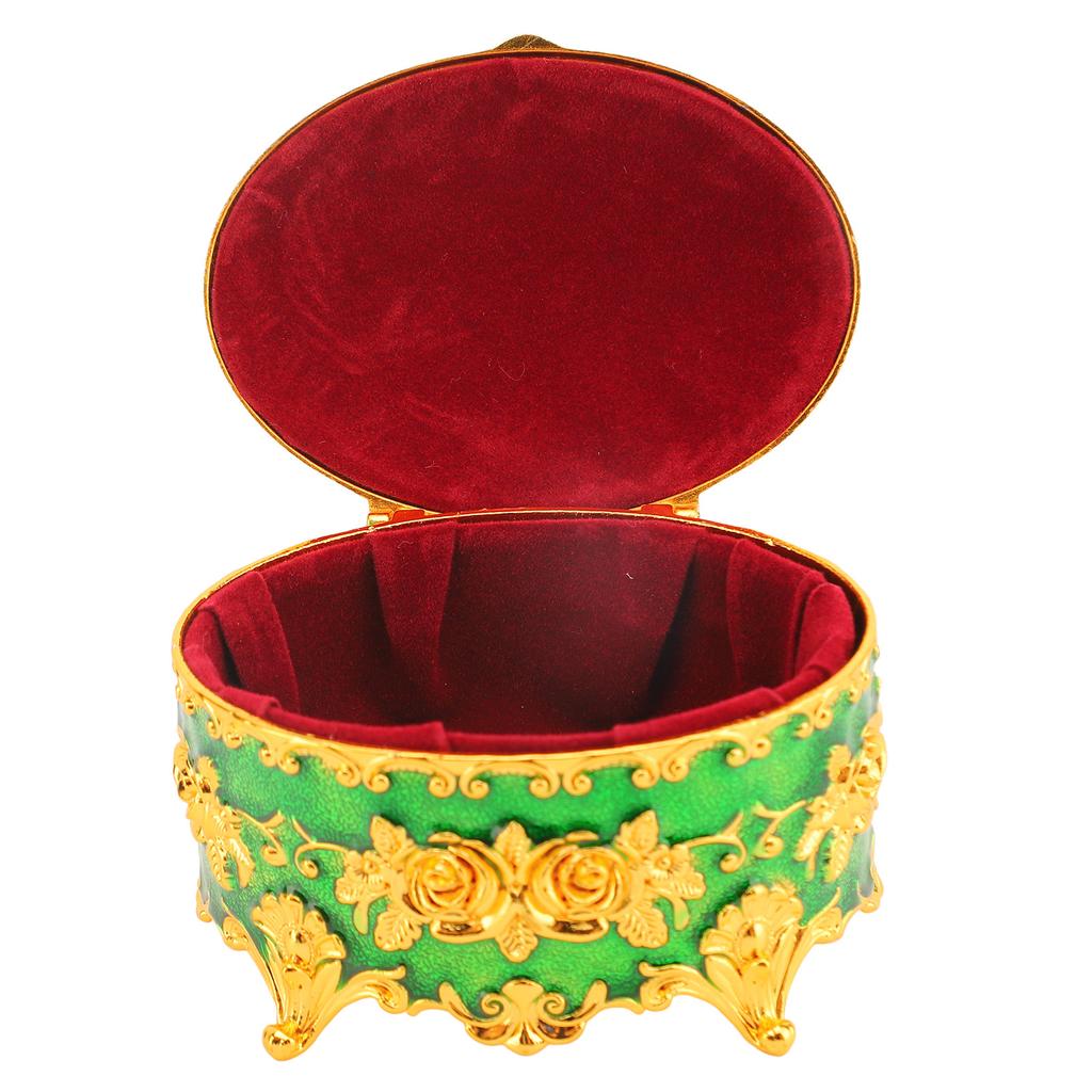 Metal Jewelry Box Vintage Zinc Alloy Decorative Easy To Maintain Keepsake Box for Necklace Earring