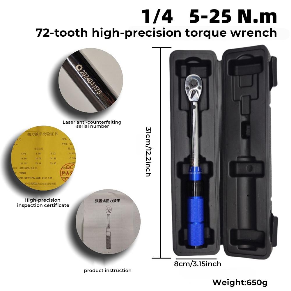 

25-350 Н·м Динамометрический ключ Квадратный привод Динамометрические ключи ±3% Высокоточный динамометрический ключ Профессиональный велосипедный автомобильный инструмент