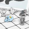 Creative Unique Skull Punk Style Brooch With Cartoon Ghost And Hourglass Design For Stylish Accessories