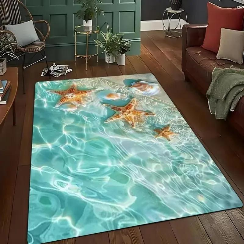 3D Desert Crack Water Design Carpet Bedroom Living Room Beach Style Rug Anti Slip Door Mat Foot Pad Living Room Decoration