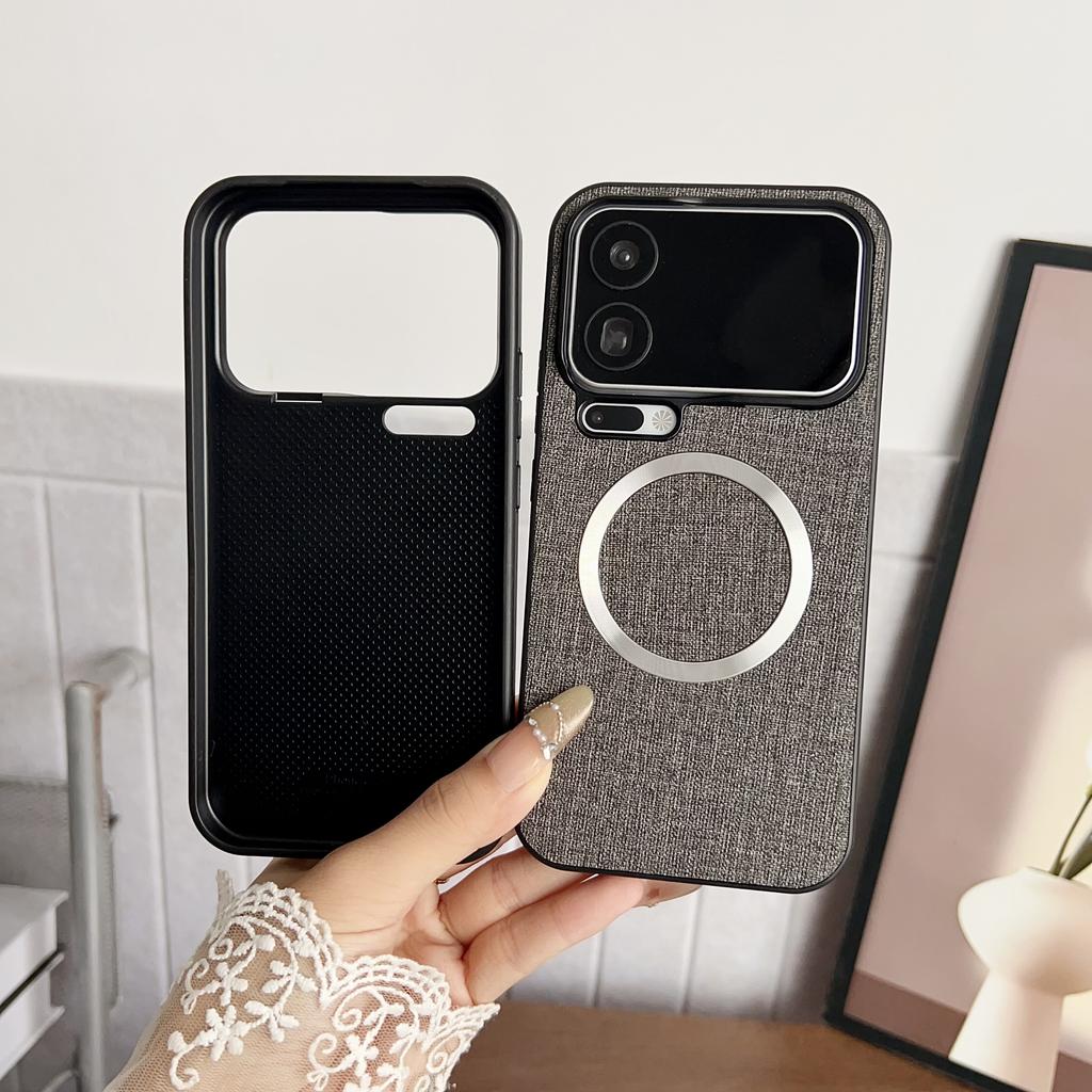 For Xiaomi 17 Pro Max Magnetic Case Drop-Proof TPU + Cloth Back Phone Cover