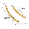 100pcs Stripe Copper Curved Tube Spacer Beads Connector for Bracelet DIY Jewelry Making Components Necklace Accessories 25-30mm