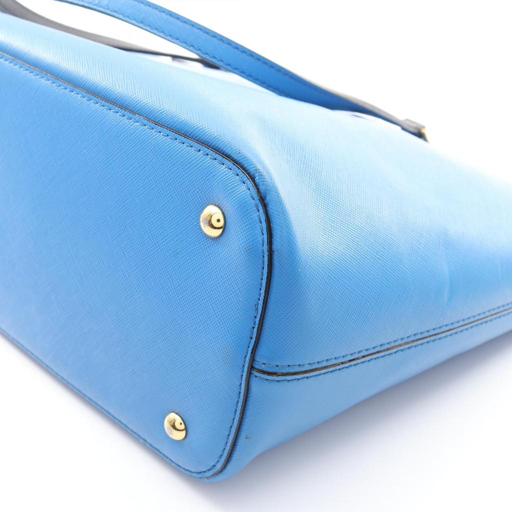 Used MCM Tote Bag leather Blue Used Women