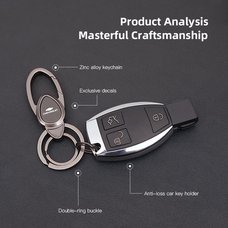 Premium Zinc Alloy Car Keychain Minimalist Metal Keyring For Chevrolet Cruze Malibu Colorado Suburban Equinox Blazer Trax Camaro