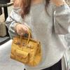 Haute couture version 2025 new cargo platinum bag canvas splicing leather women's handbag shoulder messenger bag