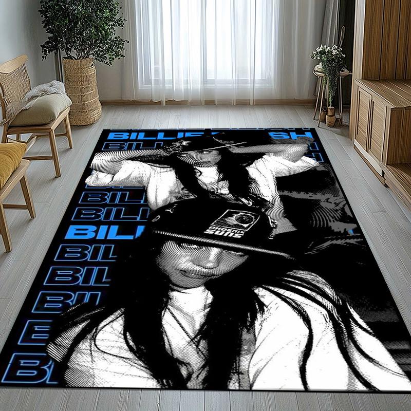 Tappeto Antiscivolo Decorazione Casa Billie Eilish Cantante Soggiorno Tappeto Morbido per Camera da Letto Stanza dei Giochi dei Bambini Divano Zerbino Regalo