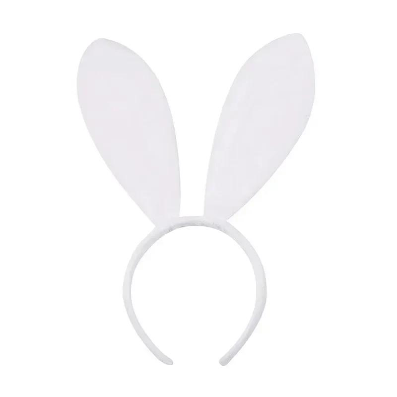 

Leather Bunny Ears Headband Sexy Rabbit Ear Hairband Masquerade Costume Headpiece Halloween Christmas Party Cosplay Accessories білий