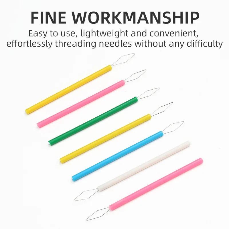 1/2 Stück Verlängertes Nadeleinfädler-Set für Nähmaschine, Handnähen, Stickerei, Perlenwerkzeug, DIY-Bastelzubehör (Gemischte Farbe)