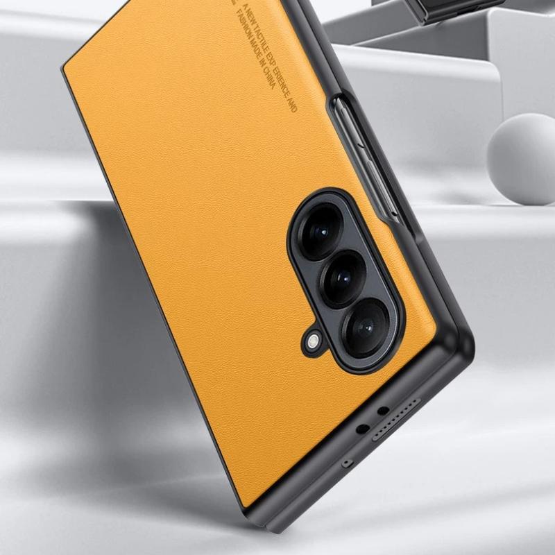 Leather Funda for Samsung Galaxy Z Fold 8 Fold 7 6 5 4 3 Case Fashion Fiber Texture PU Leather + Plastic Hard Protect Cover Capa