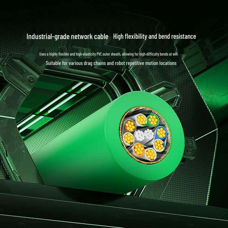 SAMZHE M12 to RJ45 Industrial High-Flex Drag Chain Ethernet Cable