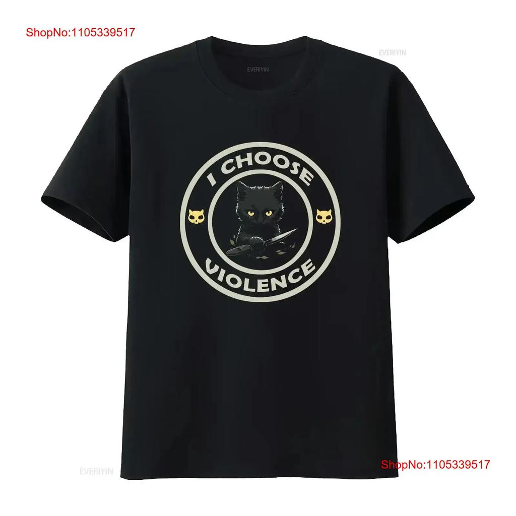 LIMITED I Choose Violence Cat Funny Lovers T Shirt Vintage Washed Designer Clothes Comfortable