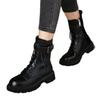 Martin boots women's medium boots new thin velvet heightened flat-bottomed thick-soled short boots locomotive knight boots women's boots