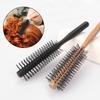 BEPAN Wood Handle Round Hair Curling Brush Hair Salon Styling Drying Tool Hairdressing Curling Massage Roller Comb with Nylon Bristles