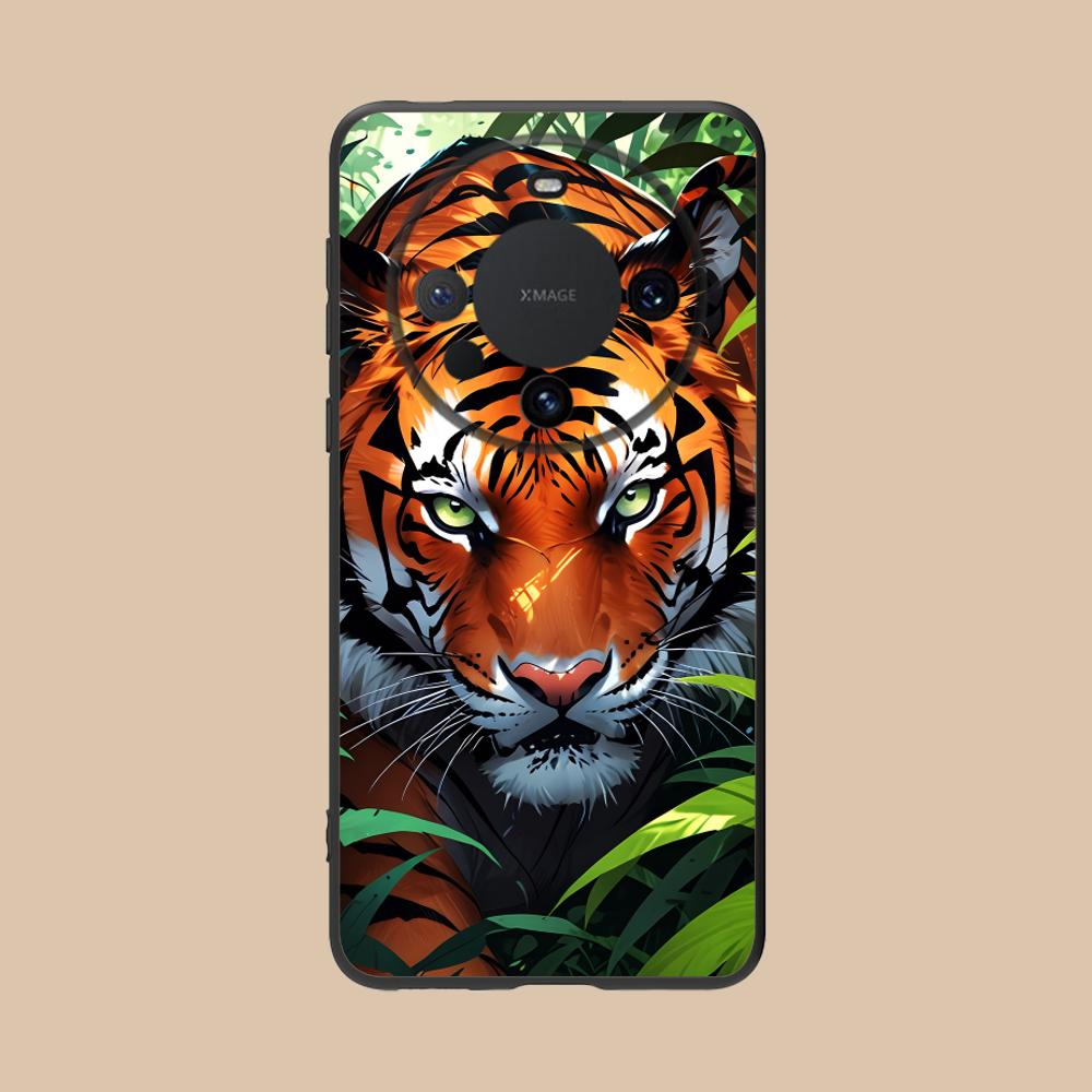 Tiger Neon Mobile Cell Phone Case for Huawei Mate 60 50 40 30 20 10 Pro Plus Lite E 5G Colorful Printing Cover Pretty Cellphones