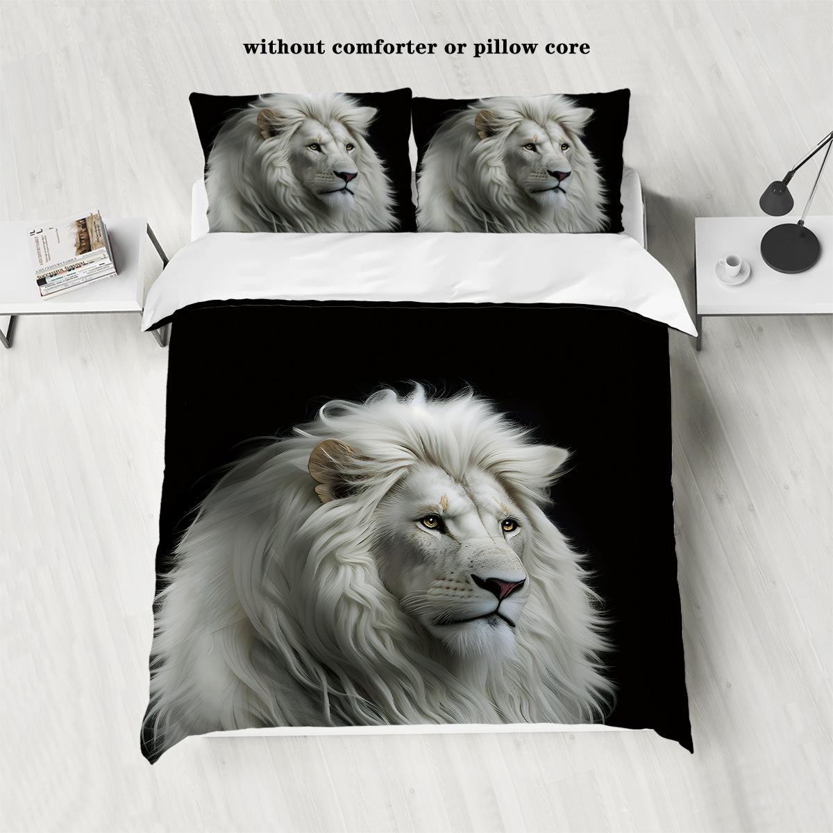 

Home Textiles Lion King 3D Digital Printing Quilt Cover Pillowcase Three-Piece Set Direct Sales EU 135x200cm