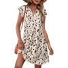 Spring and Summer, Elegant V-Neck Sleeveless Vest Printed Pocket Dress Women