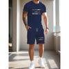 Summer Men's Casual Short Sleeved T-shirt+shorts Set, Breathable and Fashionable Printed Sports Machine - Washable Clothing
