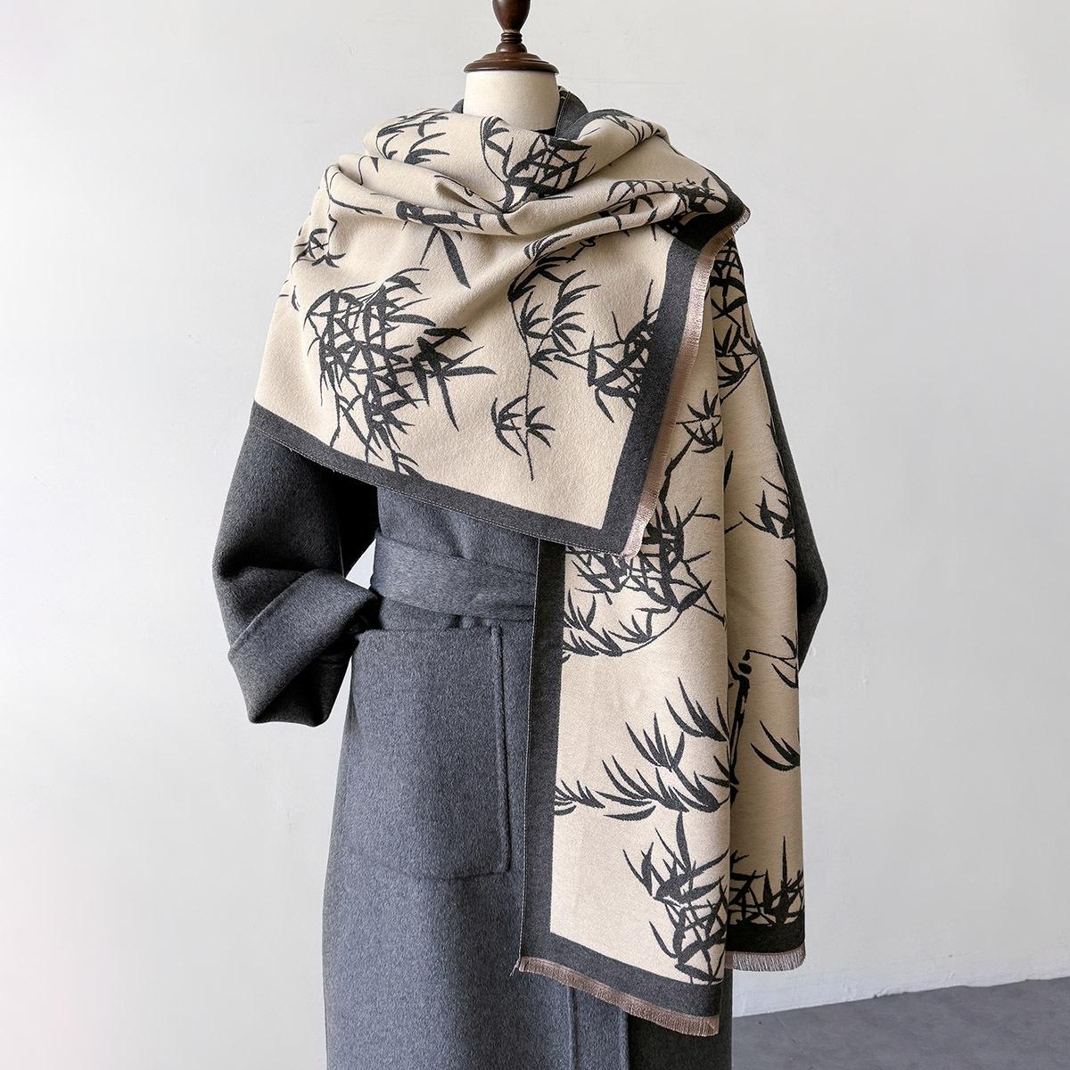 

Vintage Women New Fashion Scarf Printing Shawls Tassels Outdoor Muslim Female Pashmina Winter Thickening Warm Scarves Wrap 66X186cm