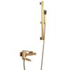 Tuqiu Set Doccia per Vasca da Bagno Montaggio a Parete Rubinetto da Bagno e Doccia Oro, Miscelatori per Doccia e Vasca da Bagno Fredda e Calda in Ottone