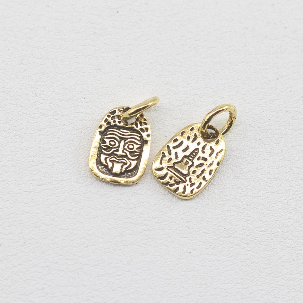 

Ожерелье из пеньковой веревки, сплетенное вручную, аксессуары Zagiram, двухцветный кулон Zagiram из сплава, бусины-разделители в виде танцующего льва