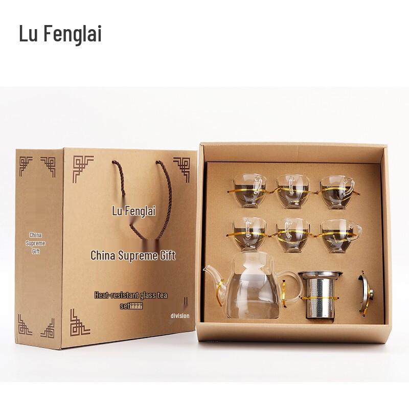 Lu Fenglai 7-Piece High Borosilicate Glass Tea Set