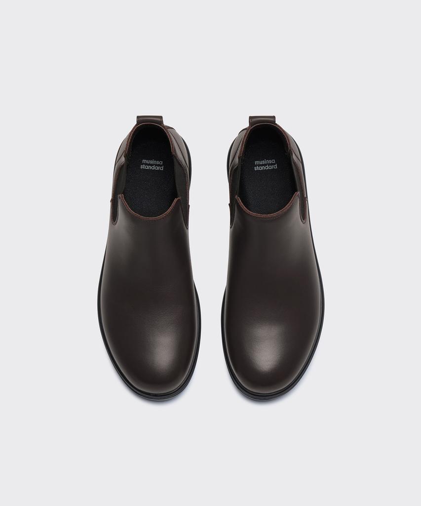 Musinsa Standard Round Low Cut Injection Chelsea Boots [Dark Brown]