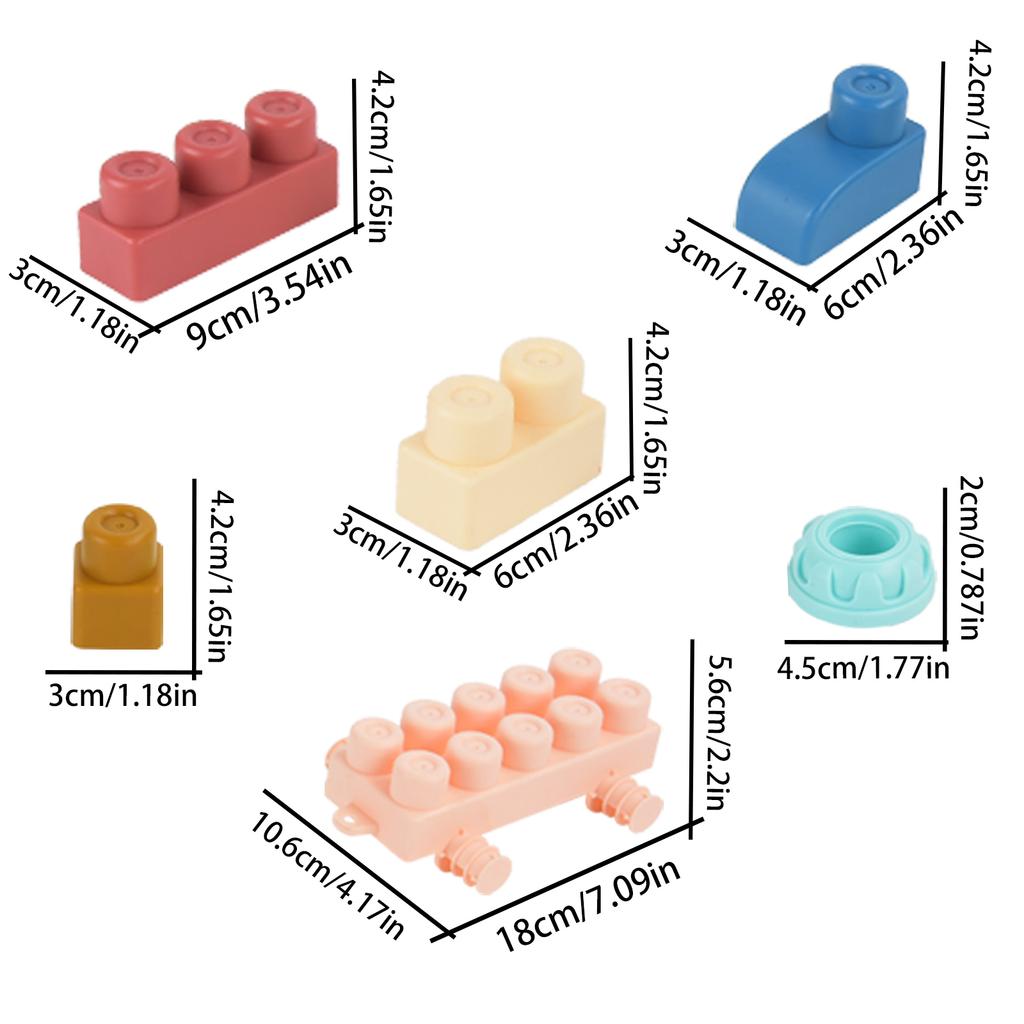 Dětské Morandi měkké gumové stavebnice k žvýkání, hlavolamy pro chlapce a dívky, velkočásticové montážní DIY hračky