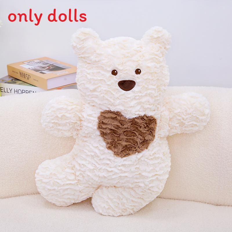 

Plush Bear Pillow With Heart Shape For Couples And Giftgiving Comfort білий