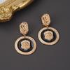 Retro European & American Drip Glaze Lion Head Stud Earrings - French Court Style, Light Luxury, Versatile Design