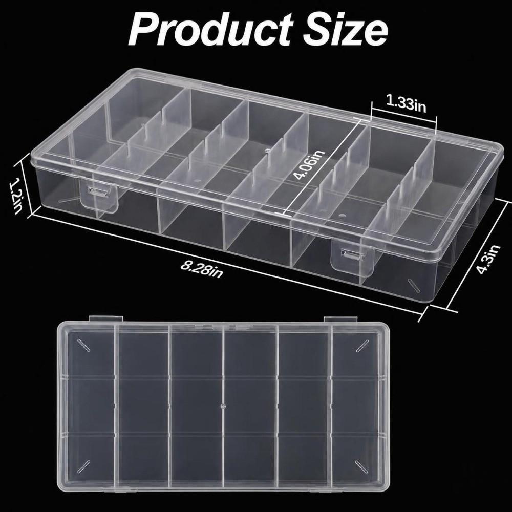 Snap Lid Eyelash Extension Storage Box 6-Compartment Storage Container  Glue Tweezers Tool