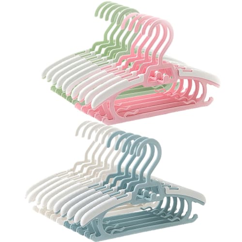 LINXAS Baby Hangers, Set of 20, Children's Hangers, Stretchable, Space-Saving, Non-Slip, for Babies and Newborns, Clothes Drying, Kids' Hangers, Cloth