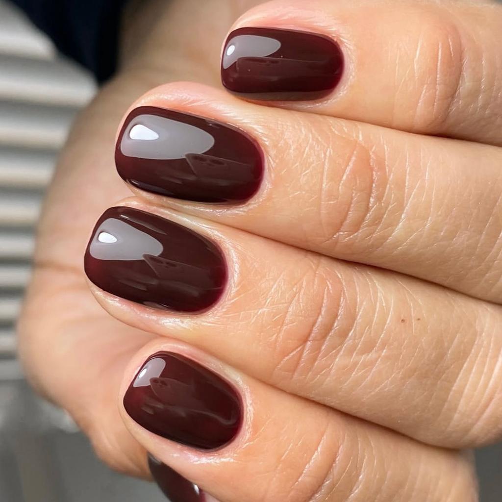 Weinrot Aufkleben Nagel Quadratischer Falschnagel Glänzend Aufkleben Nagel Vollständige Abdeckung Falsche Nägel Acryl Aufkleben Nägel für Damen