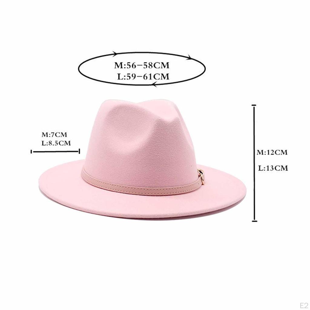 Women Fedora Hats Classic Belt Buckle Cowgirl Cap Comfortable Floppy Panama Hat Felt Jazz for