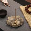 Brûleur d'encens bâtons porte-encens en laiton forme de Lotus amovible cendrier lisse résistant à la chaleur fournitures de décoration de la maison