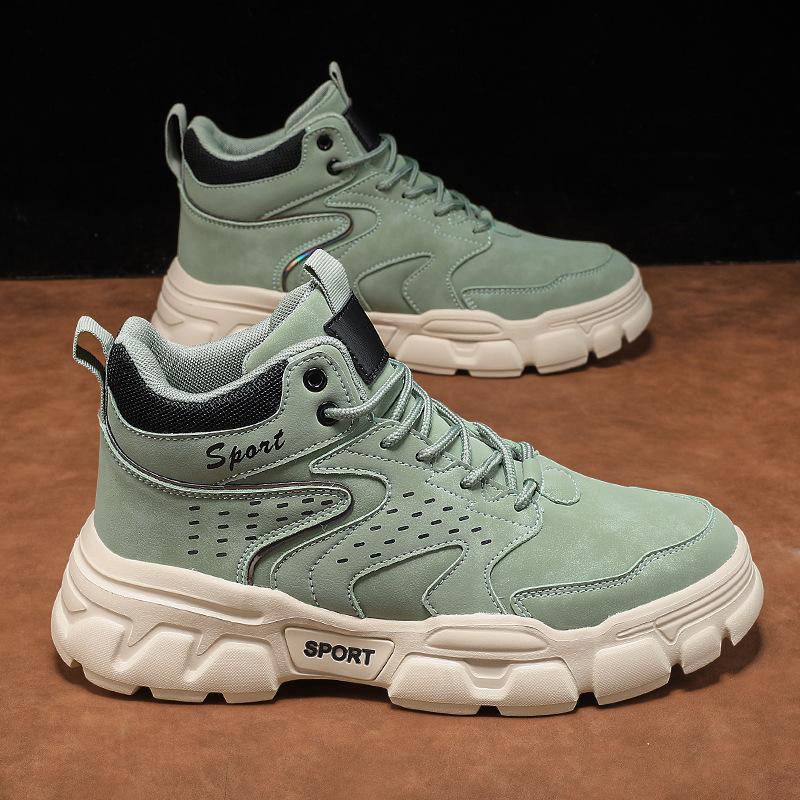 Warm Sports High-top Shoes, Waterproof Rubber and Plastic Men's Sticky Cold Running Soles, Winter Autumn Casual Martin Boots, Excellent Price