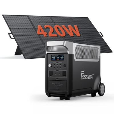 FOSSiBOT F3600 Stromgenerator und 420W Solarmodul, 3600W LiFePO4 Batterie, Solarstromgenerator für Zuhause/Camping/Wohnmobil