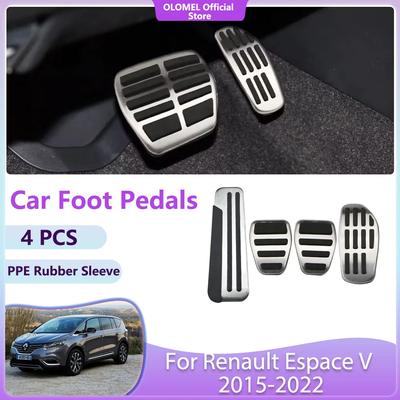 For Renault Espace V 2015 2016 2017 2018 2019 2020 2024 2024 Car Foot Pedals Pads Brake Non-slip No Drilling Alloy Covers Parts