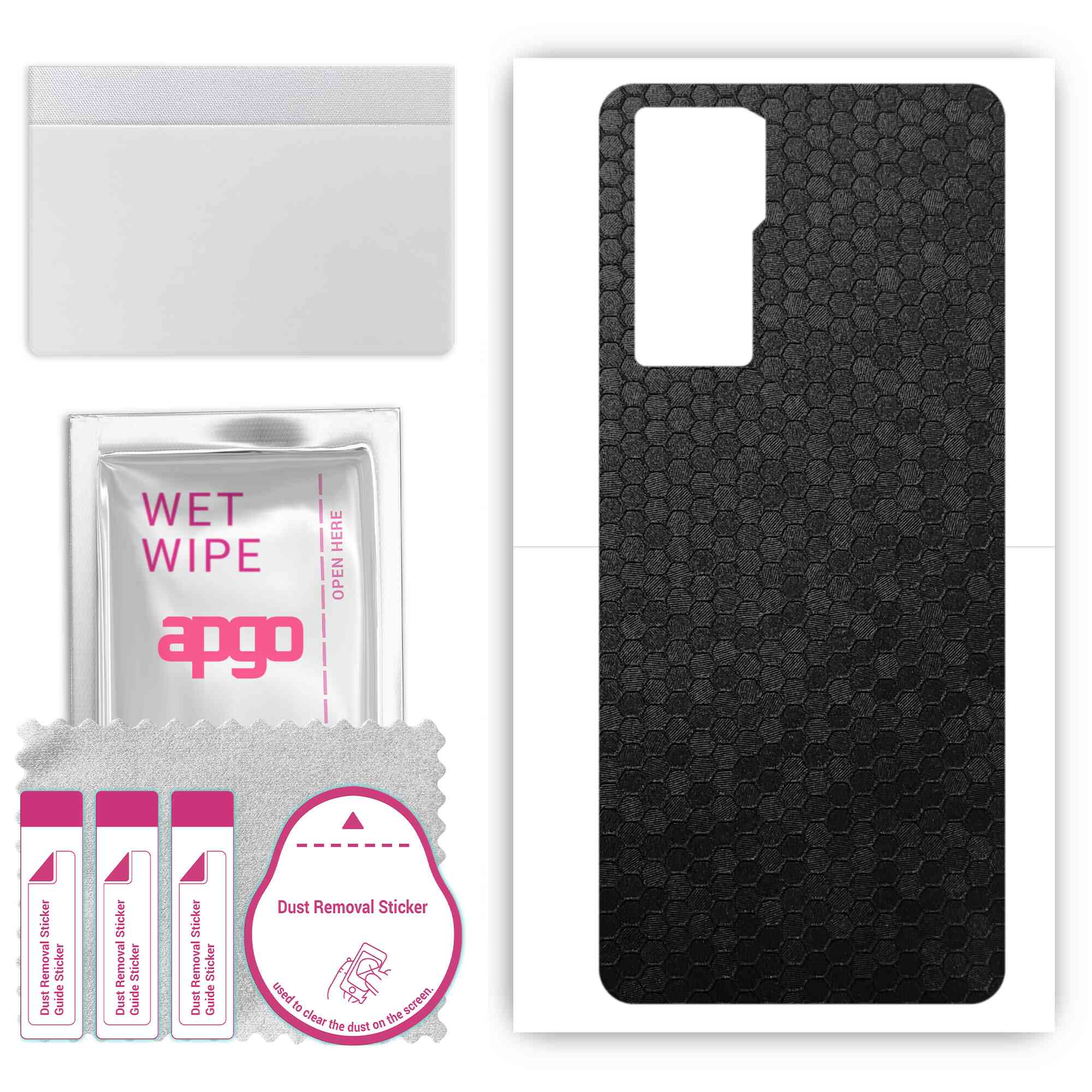 

apgo Захисна наклейка-шкірка для задньої панелі, сумісна з ZTE Axon 30s, Плівка-обгортка, Фольга, Вініл - Візерунок Чорні стільники