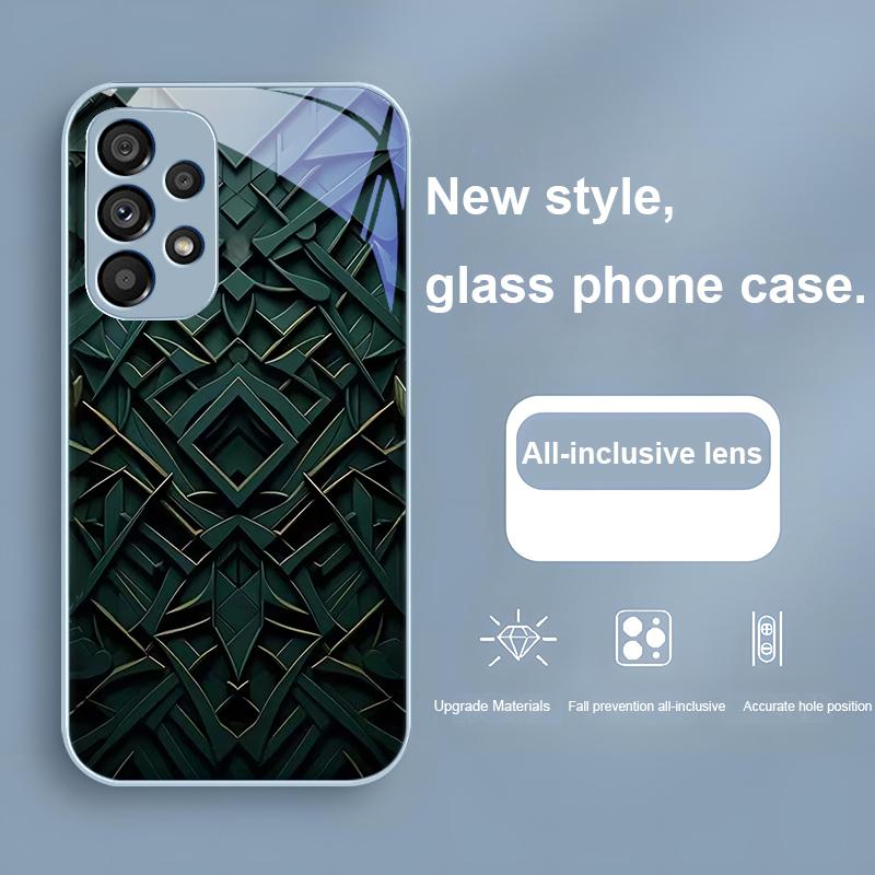 Honeycomb Filter Bronze For Samsung Galaxy S24 Plus S20 21 FE S23 Ultra S8 9 A70 72 73 50 51 52 53 Tempered Glass Phone Case