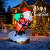 5.91FT Inflatable Skiing Santa Claus Toy Yard Lawn Party Decoration Festive Gift Christmas Supplies Home Ornament LED Light