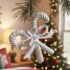 White Gold Christmas Tree Decoration Plastic Snowflake Pendant Cartoon Elk Conch Christmas Hanging Ornament For Home Decorations