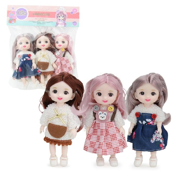 Fashionable Toddlers Mini Dolls for Little Girl Toy Collection 3D Eye Cute Dolls