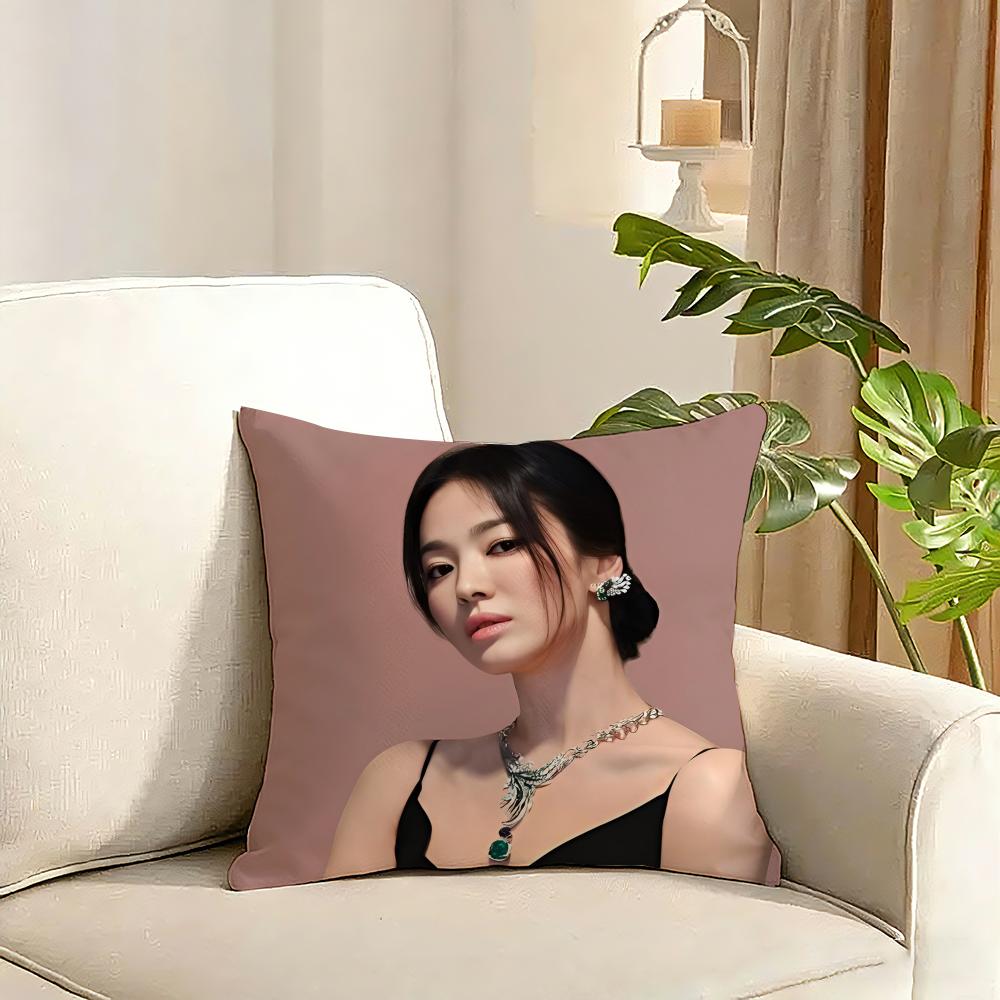 Song Hye Kyo Cushion Cover Reversible Plush Pillow Cover Soft Fluffy Home Decor for Sofa Bedroom