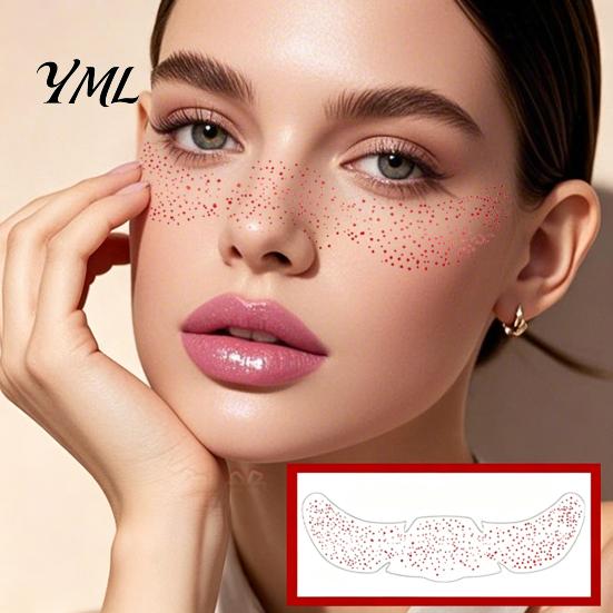 Skin Friendly Freckle Tattoos Glitter Stickers, Waterproof Temporary Face with Shimmer, Easy Photo Shoot Makeup Props Apply Remove, Party Body
