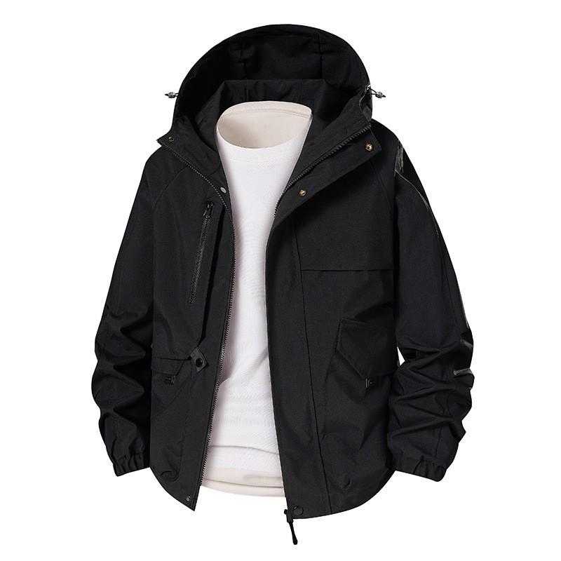 Unisex Oversized Hooded Utility Jacket Lightweight Windproof Outdoor Workwear Hiking Daily Wear