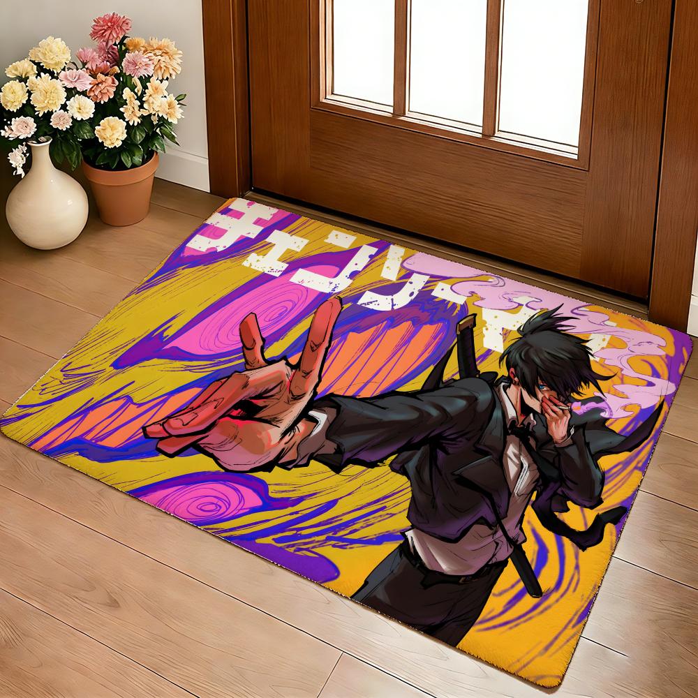 C-Chainsaw Man Fußmatte Gemütliche Flanell Weiche Dicke Rutschfeste Matte für Wohnzimmer Schlafzimmer Küche Dekor Teppiche