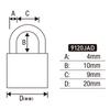 Master Lock 20mm Body 10mm Inner Shackle 9120JAD (Master Lock) Padlock, Key-operated, Compact, Durable, Corrosion-resistant, Lightweight, Width,