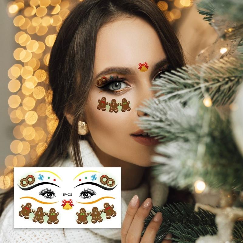 30 Efficient Skin Safe Face Decal for Christmas Parties Makeup Eye Cheek Art Temporary Body Sticker